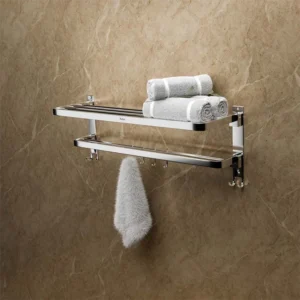 Dual Foldable 304-Grade Towel Rack (24 Inches)