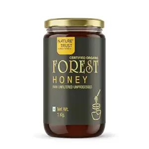 Nature Trust Raw Organic Forest Honey,1kg, Wild, Unprocessed, Unheated, Non Pasteurized, Original Honey 100% Pure and Natural
