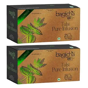Bagicha by Jay Shree Tea Tulsi Pure Infusion | Stress Relief - 50 Tea Bags