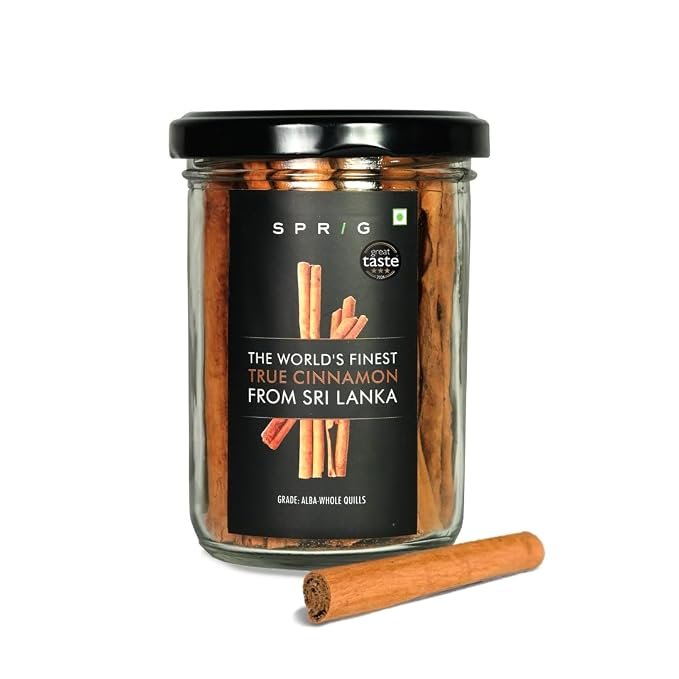Sprig Ceylon Cinnamon Sticks (Dalchini) 50g | Expensive But Authentic | Alba Grade | The World’s Finest Cinnamon from Sri Lanka | Pure, Premium & Aromatic | Ideal for Baking, Biriyani, Pulao, Curries, Desserts & Beverages | Good for Weight Loss & Reducing BP | Great Taste 2026 3 Star Winner