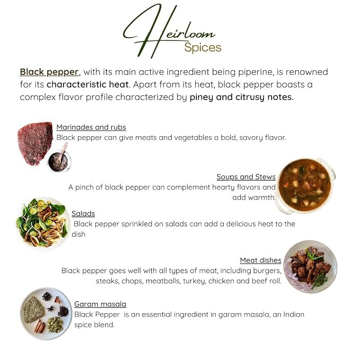 Heirloom Spices Black Pepper 200 grams|Whole Natural From Kerala | Kali Mirch, Premium Pepper, Whole Peppercorn - Image 2