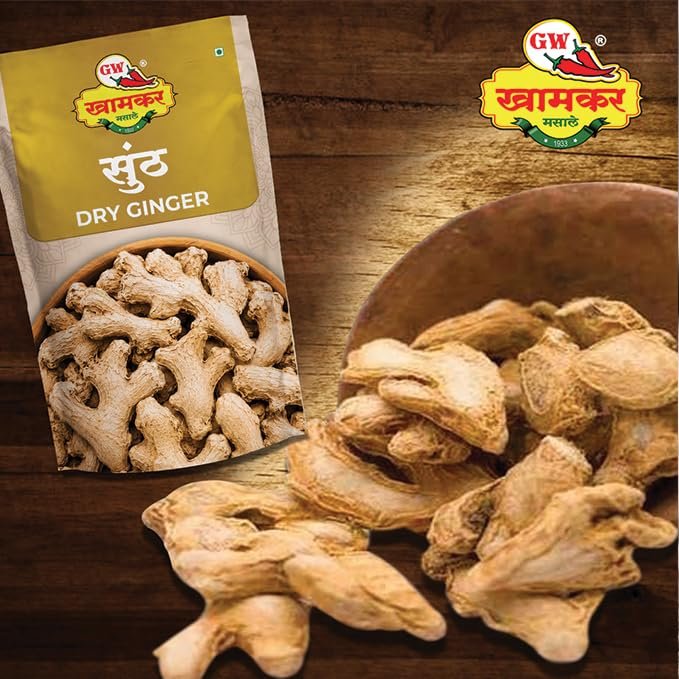Gw Khamkar Sunth | Whole Dry Ginger | Sukha Adrak Sabut | Whole Indian Spices | Strong Aroma | Organic | Natural and Pure Spices | 100 Gm (Pack of 2) - Image 3