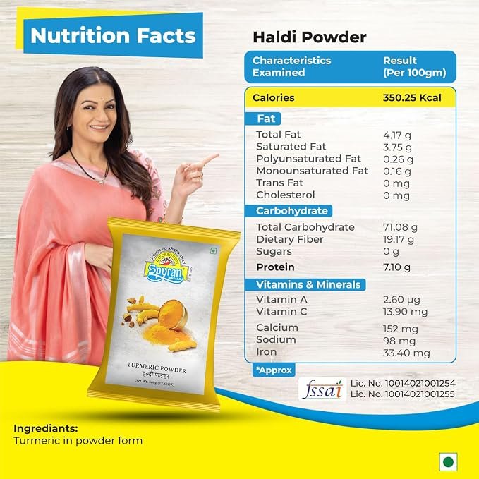 Spyran Turmeric Powder | High Curcumin Sangli Haldi Powder | No Added Flavours and Colours | Authentic Indian Spice 500 grams - Image 3