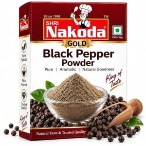 SHRI NAKODA GOLD Black Pepper Powder 100g, Kali Mirch Powder for Cooking, Strong Aroma and Bold Heat, Pure Ground Pepper for Curries, Soups and Marinades