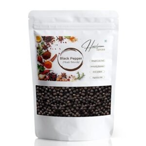 Heirloom Spices Black Pepper 200 grams|Whole Natural From Kerala | Kali Mirch, Premium Pepper, Whole Peppercorn