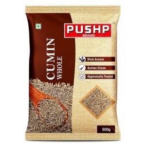 Pushp Whole cumin seeds (Sabut Jeera) | 500g Pouch | Pack of 1 |Premium Cumin Seeds | Aromatic & Flavorful | Ideal for Cooking, Tadka, Seasoning
